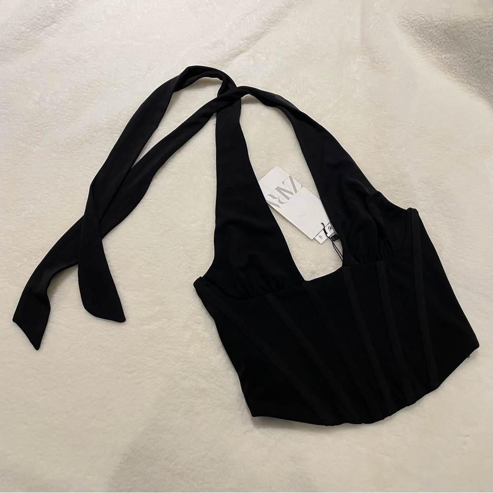 NWT Zara Corset Halter Top